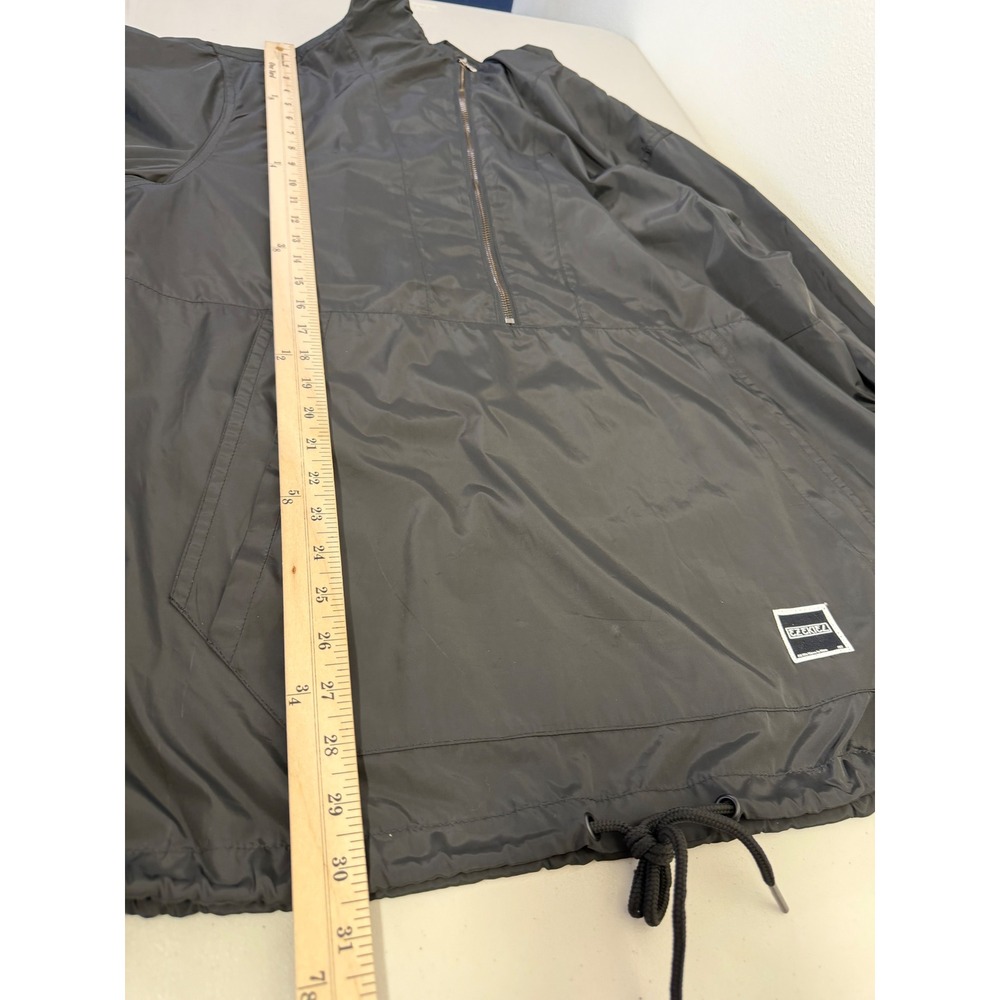 Ezekiel Windbreaker Anorak Mens XL Black Half Zip Hooded Lightweight Jacket - Picture 11 of 12